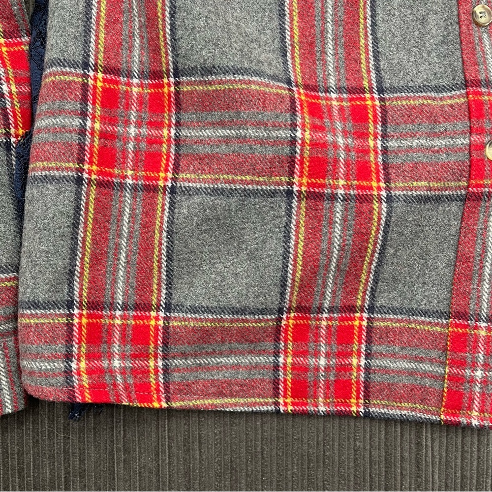 Sundance Lace Back Flannel Size 10 Red Blue Outdoors Casual Women. - Picture 6 of 10